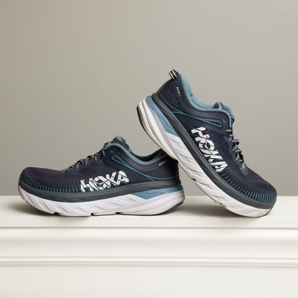 Hoka One One Bondi 7 Wide Mens 9 EE Wide Athletic Running Shoes Blue - Picture 1 of 6